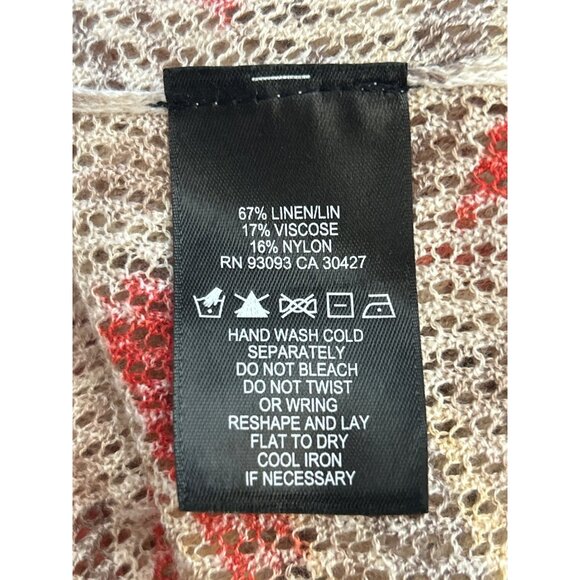 Nic+Zoe Plus Size Boho Chevron Knit Linen Blend Cardigan 1X Earth Tones Layering - Picture 5 of 5